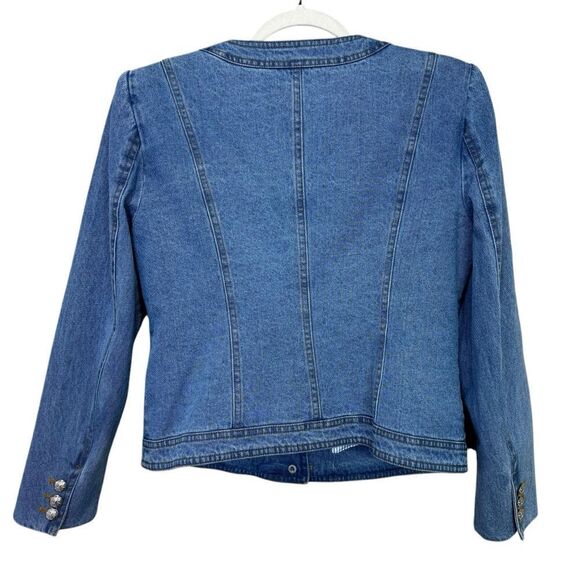 Veronica Beard Ferazia Denim Jacket Light Indigo Blue Size 10 - Picture 7 of 12